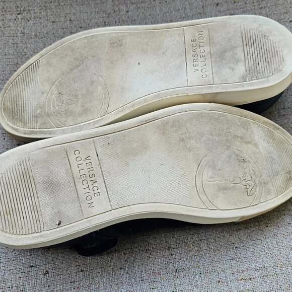 Versace Collection Men Shoes Blue Suede Leather Lace Up Medusa Sneaker Size 43 - Picture 11 of 11